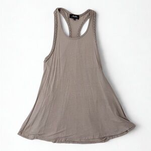 Lulu's Taupe Braided Flowy Racerback Tank Top